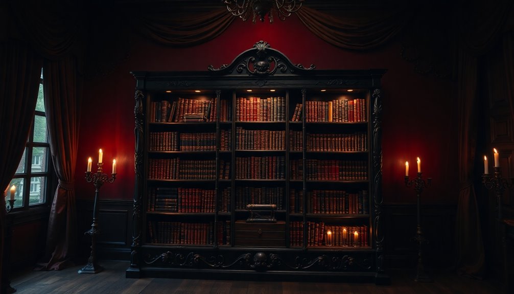 gothic coffin bookshelf decor