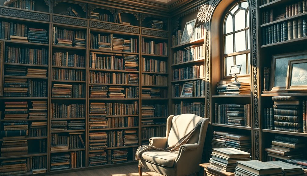 nostalgic artistic bookshelves delight