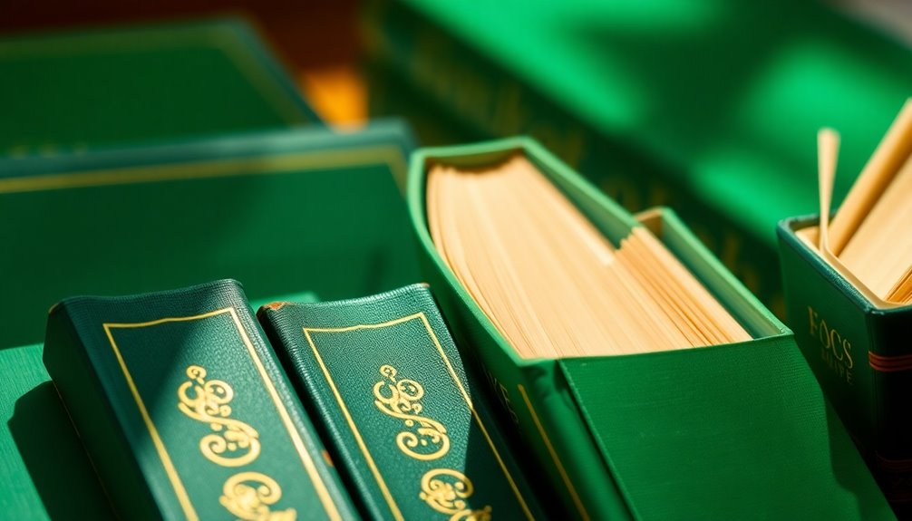 green covered books symbolic meanings