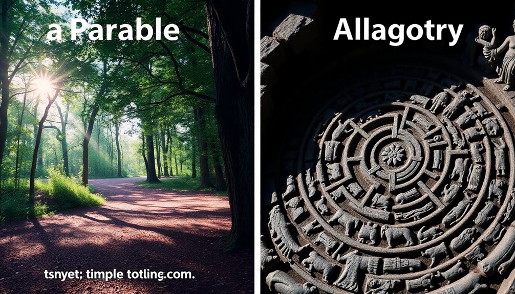 parables teach allegories symbolize