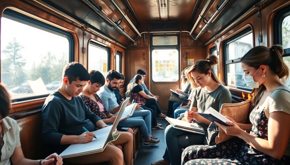 commuter creativity on trains