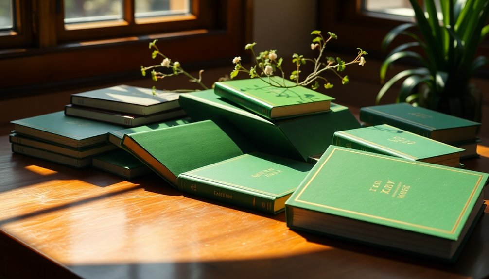 curated green covered book list